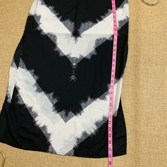 Strapless Black White Ruched dress Mossimo Full Length sheath Maxi Sz Small - Picture 6 of 10